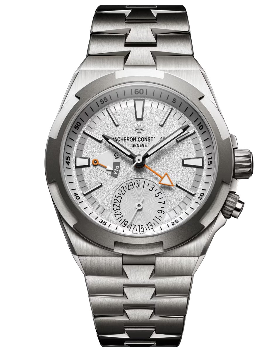 Vacheron Constantin – Overseas Dual Time Cardinal Points, luxury sports watch made of titanium with a manufacture caliber and integrated strap