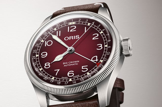 Oris x Cervo Volante Big Crown Pointer Date Burgundy