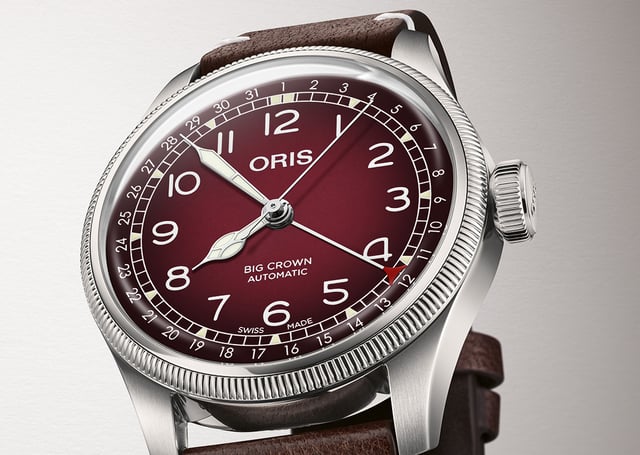 Oris x Cervo Volante Big Crown Pointer Date Burgundy
