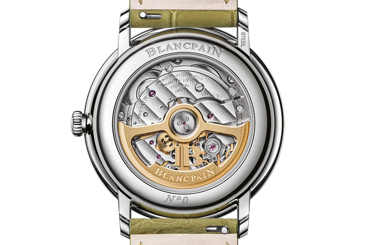 Blancpain Villeret Ultraplate: Sapphire case back with movement